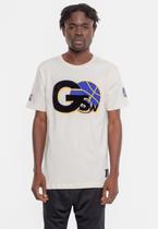 Camiseta NBA Floco Golden Stante Warriors Off White