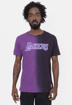Camiseta NBA Gradient Color Los Angeles Lakers Preta Com Roxa