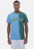 Camiseta NBA Gradient Color Milwaukee Bucks Verde Com Azul