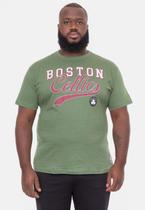 Camiseta NBA Plus Size College Logo Boston Celtics Verde Militar