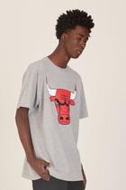 Camiseta NBA Plus Size Estampada Chicago Bulls Casual Cinza Mescla