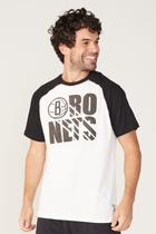 Camiseta NBA Raglan Estampada Brooklyn Nets Off White