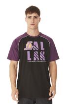 Camiseta NBA Raglan Los Angeles Lakers Preta