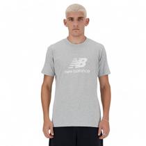 Camiseta New Balance Essentials - masculino - cinza e branco