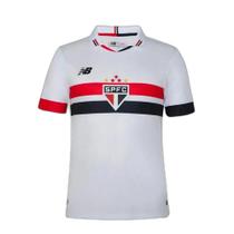 Camiseta New Balance Home SPFC 2024 Jogador Masculina - Branco Vermelho e Preto