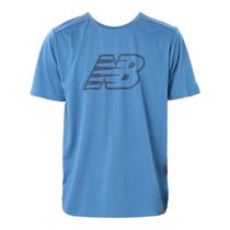 Camiseta New Balance Sport Essentials Printed Azul Masculino Camiseta New Balance Sport Essentials Printed Azul Masculino