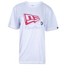 Camiseta New Era Feminina Regular Flag Manga Curta Branco Preto