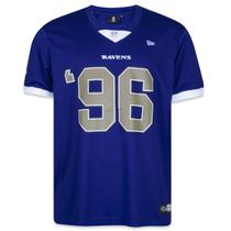 Camiseta New Era Jersey NFL Baltimore Ravens Core Manga Curta Azul Marinho Roxo