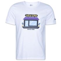 Camiseta New Era Regular Tecnologic Manga Curta Branco Mescla Cinza