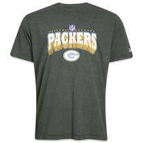 Camiseta New Era Slim NFL Green Bay Packers Core Manga Curta Verde Verde