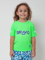 Camiseta New Game Infantil Manga Curta Verde Neon