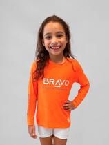 Camiseta New Game Infantil Manga Longa Laranja