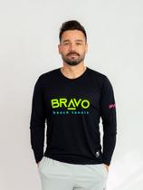 Camiseta New Game Manga Longa Preta