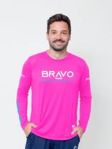 Camiseta New Game Manga Longa Rosa