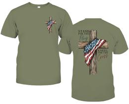 Camiseta Niaday Christian Patriotic Faith Stand para a bandeira, ajoelhe-se para a cruz Camiseta Niaday Christian Patriotic Faith Stand para a bandeira, ajoelhe-se para a cruz