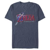 Camiseta Nintendo Hey Ocarina Masculina - Tamanho L - Navy Heather Camiseta Nintendo Hey Ocarina Masculina - Tamanho L - Navy Heather