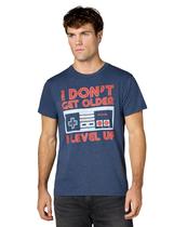 Camiseta Nintendo Leveling Up para homens Navy Heather tamanho L