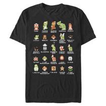 Camiseta Nintendo Pixel Cast Masculina GG - Preta Camiseta Nintendo Pixel Cast Masculina GG - Preta