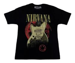 Camiseta Nirvana Banda de Grunge Rock Guitarra Blusa Adulto Unissex Mr346 BM Camiseta Nirvana Banda de Grunge Rock Guitarra Blusa Adulto Unissex Mr346 BM