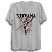Camiseta Nirvana Camisa unissex Rock And Roll Estampada Malha algodão Linha premium Ref27