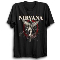 Camiseta Nirvana Camisa unissex Rock And Roll Estampada Malha algodão Linha premium Ref27