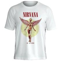 Camiseta Nirvana Estampa Oficial Rock Clássico com Estilo Marca Stamp Algodão