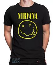 Camiseta Nirvana Logo Camisa Banda Rock Clássicos Anos 90