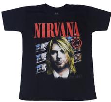 Camiseta Nirvana Preta banda de rock grunge kurt cobain EPI006 BRC