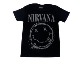 Camiseta Nirvana Smile Blusa Banda de Rock Logo Adulto Unissex Bof5004 BM Camiseta Nirvana Smile Blusa Banda de Rock Logo Adulto Unissex Bof5004 BM