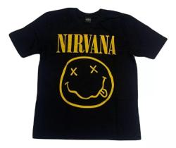 Camiseta Nirvana Smile Logo Blusa Banda de Rock Adulto Hcd581 BM Camiseta Nirvana Smile Logo Blusa Banda de Rock Adulto Hcd581 BM