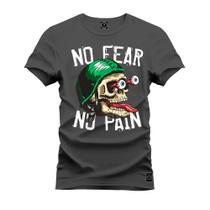 Camiseta No Fedder pain Algodão Confortável Estampada Gola Redonda