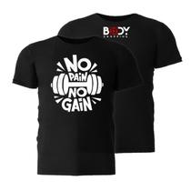 Camiseta no pain no gain dry fit - bodyshopping (preto gg)