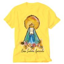 Camiseta Nossa Senhora Aparecida amarela Romaria - VIDAPE