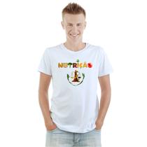 Camiseta Nutrição Símbolo Nutricionista Camisa Personalizada Blusa Adulto Algodão com Poliéster