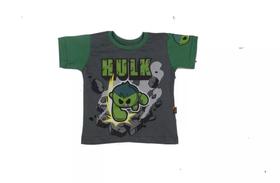 Camiseta O Incrivel Hulk Super Herói Vingadores Blusa Infantil Pt149 BM