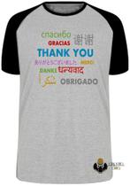 Camiseta Obrigado em diferente línguas Blusa Plus Size extra grande adulto ou infantil