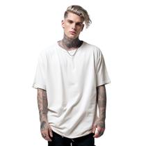 Camiseta OffWhite Larga Grande Lisa Masculina Camisa Oversized