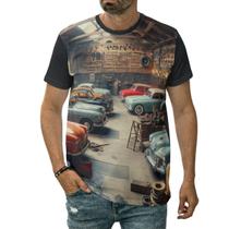 Camiseta Oficina De Carros Antigos Clássico Vintage Arte