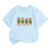 Camiseta Oiiaayy Dill Pickle Lover para meninas de 5 a 6 anos azul claro Camiseta Oiiaayy Dill Pickle Lover para meninas de 5 a 6 anos azul claro