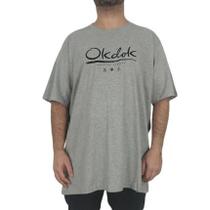 Camiseta Okdok Careca Large Tamanho Grande Cinza Claro - Masculino