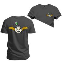 Camiseta Olho Asas Frente Costas Plus Size Extra Grande Gola Redonda Estampa Digital