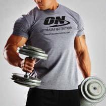 Camiseta ON Optimum Nutrition Fitness e Musculação - M - Cinza