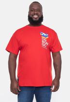 Camiseta Onbongo Plus Size Estampada Cool Vermelha