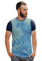 Camiseta Ondas Azuis Fashion Azul Oceano Basic
