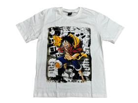 Camiseta One Piece Luffy Anime Blusa Adulto Infantil e Plus Size Unissex HCD635 Hcd901 BM