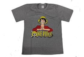 Camiseta One Piece Luffy Cinza Blusa Adulto Unissex Fire2454 BM Camiseta One Piece Luffy Cinza Blusa Adulto Unissex Fire2454 BM