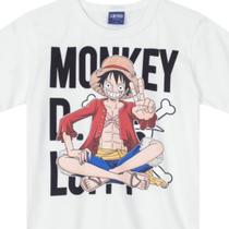 Camiseta One Piece Luffy Menino Infantil Branco - Brandili