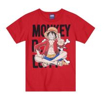 Camiseta One Piece Luffy Menino Infantil Vermelho - Brandili Camiseta One Piece Luffy Menino Infantil Vermelho - Brandili
