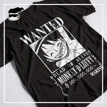 Camiseta One Piece Luffy Wanted Camisa Anime - Kamisetas Otaku