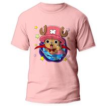 Camiseta One Piece Tony Chopper Rosa Camisa Animie Camiseta One Piece Tony Chopper Rosa Camisa Animie